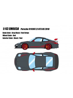 Porsche 911(997.2) GT3 RS 2010 (Gray Black / Red Stripe) 1/43 Make Up Eidolon Make Up - 1