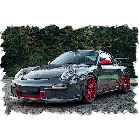 Porsche 911(997.2) GT3 RS 2010 (Gray Black / Red Stripe) 1/43 Make Up Eidolon Make Up - 2