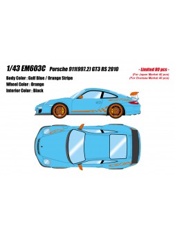 Porsche 911(997.2) GT3 RS 2010 (Gulf Blue / Orange Stripe) 1/43 Make Up Eidolon Make Up - 1