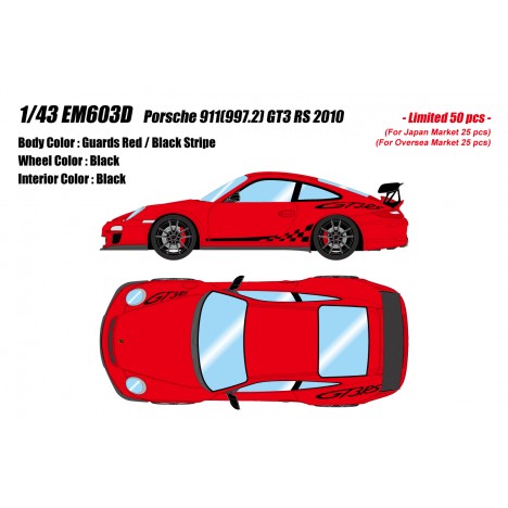Porsche 911(997.2) GT3 RS 2010 (Guards Red / Black Stripe) 1/43 Make Up Eidolon Make Up - 1