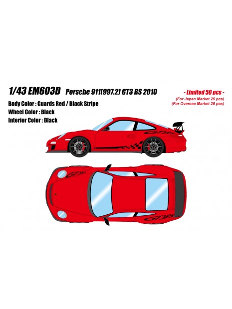 Porsche 911(997.2) GT3 RS 2010 (Guards Red / Black Stripe) 1/43 Make Up Eidolon Make Up - 1