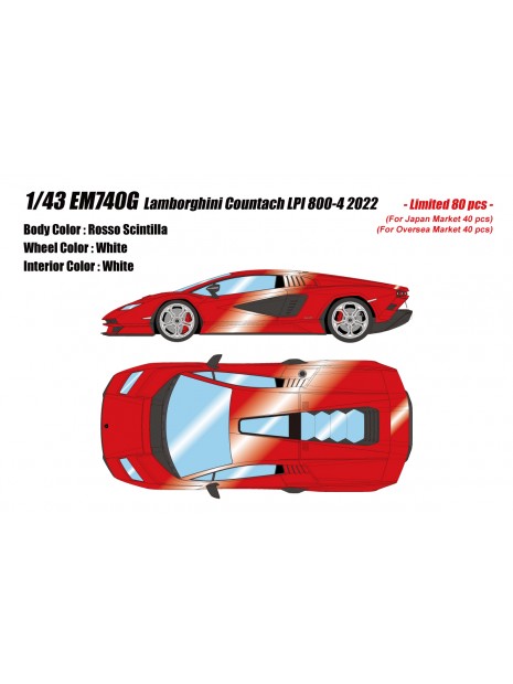 Lamborghini Countach LPI800-4 2022 (Rosso Scintilla) 1/43 Make Up Eidolon Make Up - 1