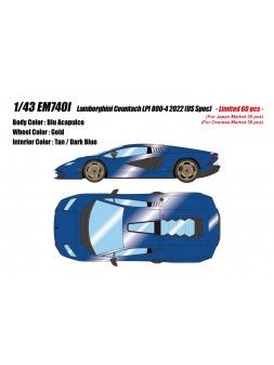 Lamborghini Countach LPI800-4 2022 (Blu Acapulco US spec) 1/43 Make Up Eidolon Make Up - 1