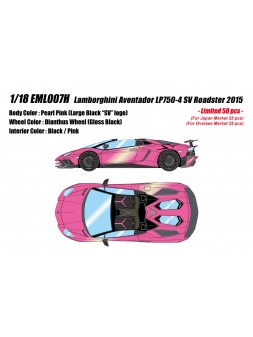 Lamborghini Aventador LP750-4 Superveloce Roadster 2015 (Pearl Pink) 1/18 Make Up Eidolon Make Up - 1