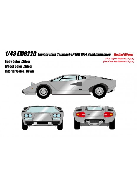 Lamborghini Countach LP400 1974 New Master (Silver) 1/43 Make Up Eidolon Make Up - 1