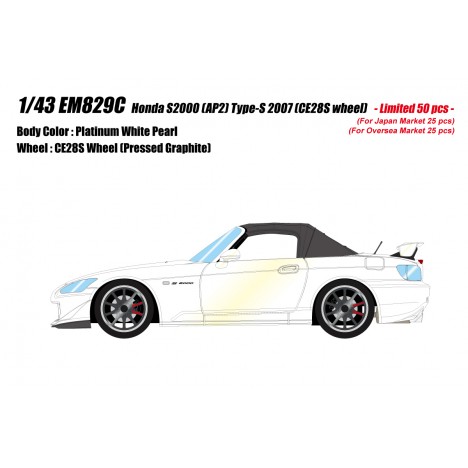 Honda S2000 Type S 2007 (Platinum White Pearl) 1/43 Make Up Eidolon Make Up - 1