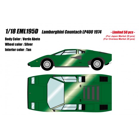 Lamborghini Countach LP400 1974 (Verde Abete) 1/18 Make Up Eidolon Make Up - 1