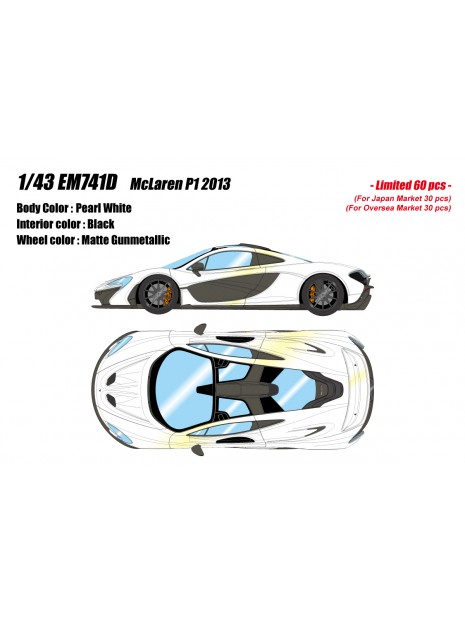 Mclaren P1 2013 (Pearl White) 1/43 Make Up Eidolon Make Up - 1