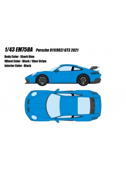 Porsche 911(992) GT3 2021 (Shark Blue) 1/43 Make Up Eidolon Make Up - 1