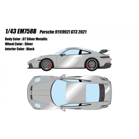 Porsche 911(992) GT3 2021 (GT Silver) 1/43 Make Up Eidolon Make Up - 1