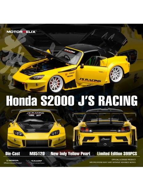 Honda S2000 J'S Racing (New Indy Yellow Pearl) 1/18 Motorhelix Motorhelix - 13