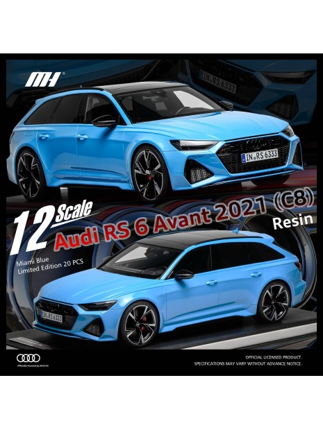 Audi RS6 Avant C8 (Miami Blue) 1/12 Motorhelix Motorhelix - 6