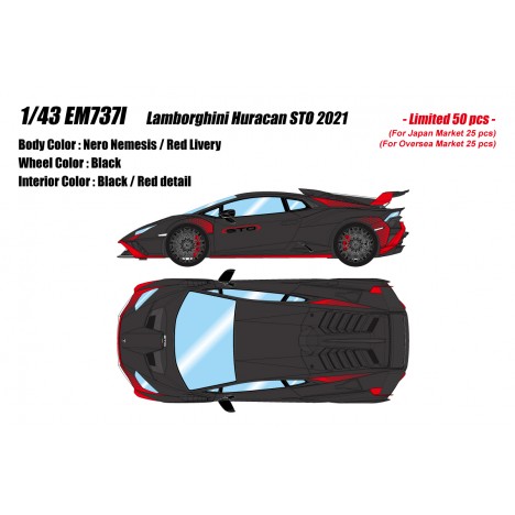 Lamborghini Huracan STO 2021 (Nero Nemesis) 1/43 Make Up Eidolon Make Up - 1