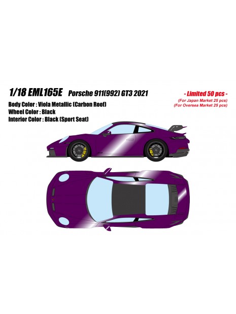 Porsche 911(992) GT3 2021 (Viola Metallic) 1/18 Make Up Eidolon Make Up - 1