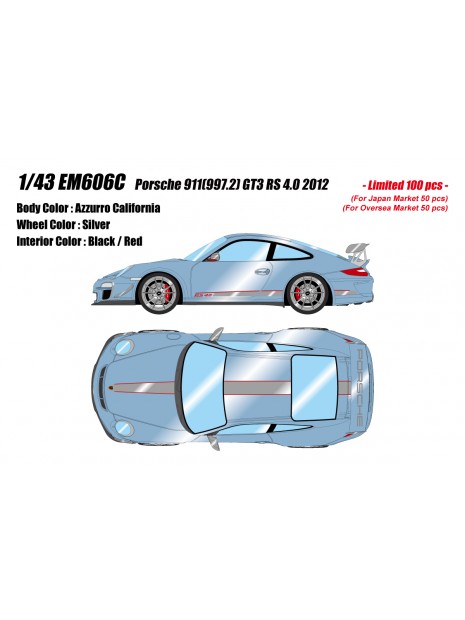 Porsche 911(997.2) GT3 RS 4.0 2012 (Azzurro California) 1/43 Make Up Eidolon Make Up - 1