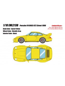 Porsche 911(993) GT2 Street 1996 (Speed Yellow) 1/18 Make Up Eidolon Make Up - 1