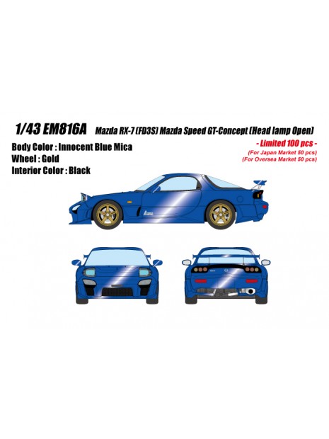 MAZDA RX-7 FD3S Mazda Speed GT-Concept (Innocent Blue Mica) 1/43 Make Up Eidolon Make Up - 10