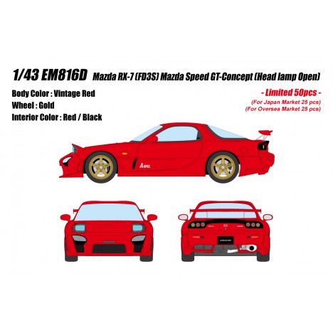 MAZDA RX-7 FD3S Mazda Speed GT-Concept (Vintage Red) 1/43 Make Up Eidolon Make Up - 1