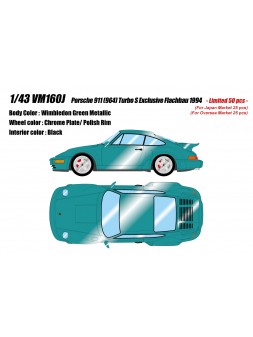 Porsche 911 (964) Turbo S Exclusive Flachbau 1994 (Wimbledon Green) 1/43 Make Up Vision Make Up - 1