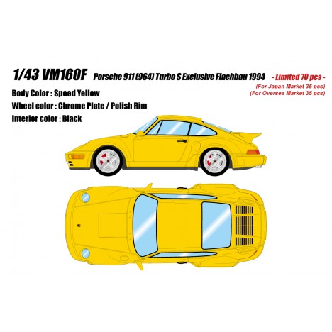 Porsche 911 (964) Turbo S Exclusive Flachbau 1994 (Speed Yellow) 1/43 Make Up Vision Make Up - 1
