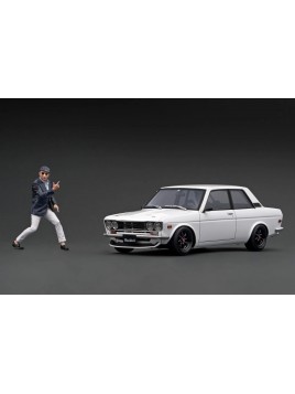 Datsun Bluebird (510) With Mr. Yokoyma 1/18 Ignition Model Ignition Model - 1
