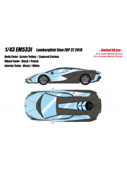 Lamborghini Sian FKP 37 2019 (Azzuro Tethys) 1/43 Make Up Eidolon Make Up - 1