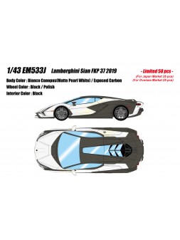 Lamborghini Sian FKP 37 2019 (Bianco Canopus) 1/43 Make Up Eidolon Make Up - 2
