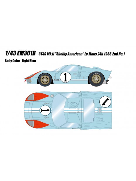 copy of Shelby American GT40 Mk.II Le Mans 24h 1966 1/43 Make Up Eidolon Make Up - 4