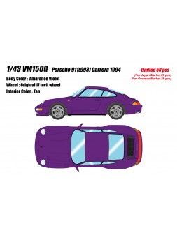 Porsche 911 (993) Carrera 1994 (Amarance Violet) 1/43 Make Up Vision Make Up - 1