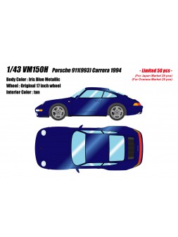 Porsche 911 (993) Carrera 1994 (Iris Blue Metallic) 1/43 Make Up Vision Make Up - 1