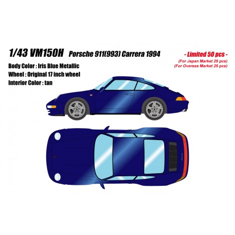 Porsche 911 (993) Carrera 1994 (Iris Blue Metallic) 1/43 Make Up Vision Make Up - 1