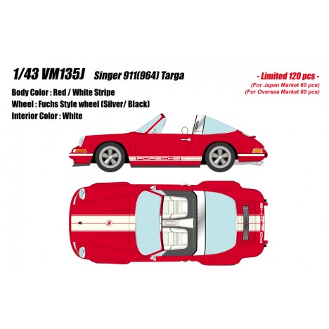 Singer 911 (964) (Red) Targa 1/43 Make Up