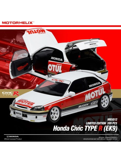 Honda Civic Type R EK9 Motul 1/18 Motorhelix Motorhelix - 1