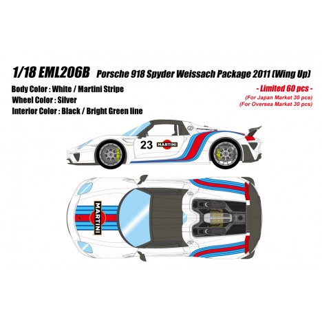 Porsche 918 Spyder weissach package 2011 (Wing Up) 1/18 Make Up Eidolon Make Up - 1