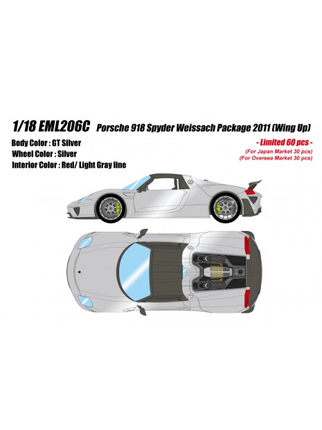 Porsche 918 Spyder weissach package 2011 (Wing Up) 1/18 Make Up Eidolon Make Up - 1