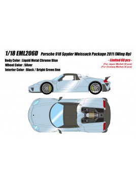 Porsche 918 Spyder weissach package 2011 (Wing Up) 1/18 Make Up Eidolon Make Up - 1