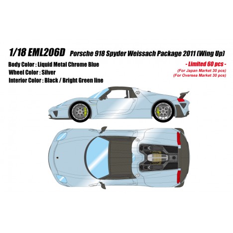 Porsche 918 Spyder weissach package 2011 (Wing Up) 1/18 Make Up Eidolon Make Up - 1