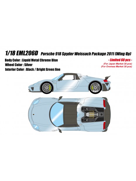 Porsche 918 Spyder weissach package 2011 (Wing Up) 1/18 Make Up Eidolon Make Up - 1