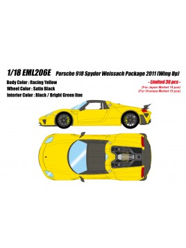 Porsche 918 Spyder weissach package 2011 (Wing Up) 1/18 Make Up Eidolon Make Up - 1