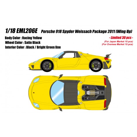Porsche 918 Spyder weissach package 2011 (Wing Up) 1/18 Make Up Eidolon Make Up - 1