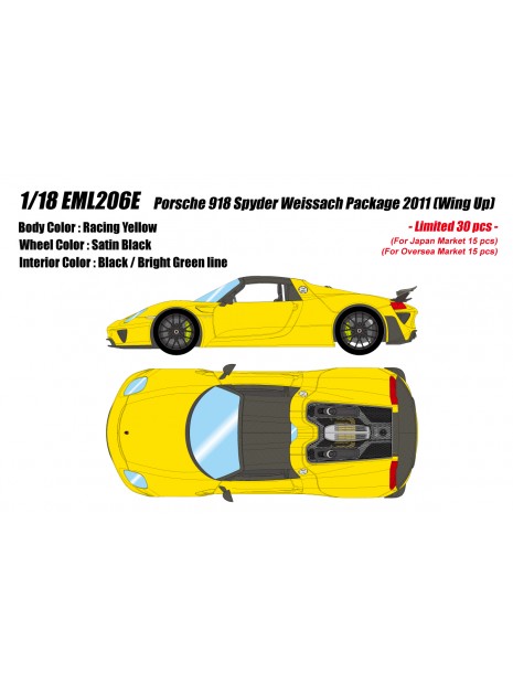Porsche 918 Spyder weissach package 2011 (Wing Up) 1/18 Make Up Eidolon Make Up - 1